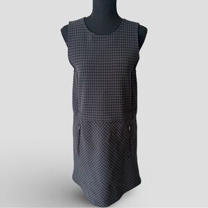 Aritzia Wilfred Plaid Black and Gray Stretch Shaft Checkered Dress
